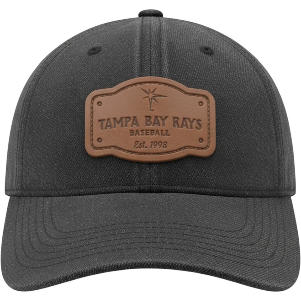 Melonwear Tampa Bay Rays Baseball Hat Mens OS Black Denim Leather Patch EX